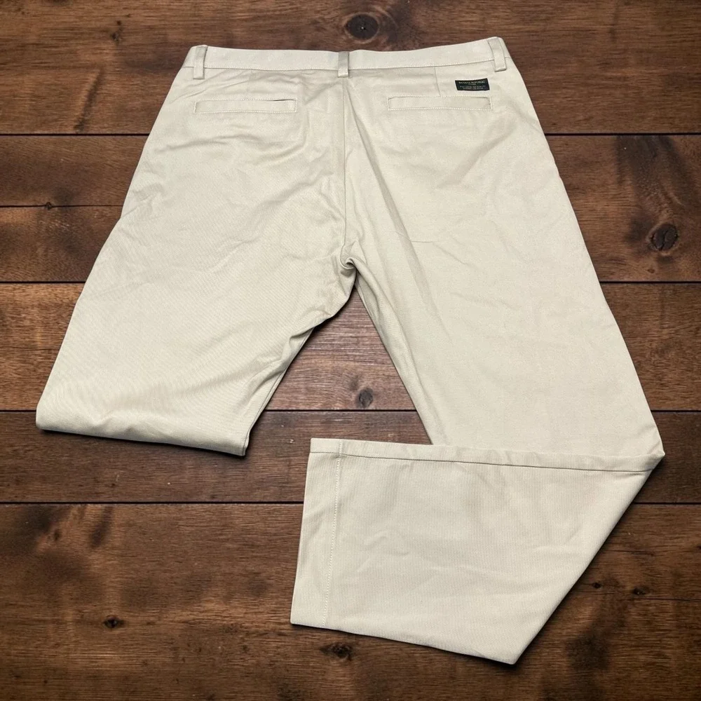 Banana Republic Mens 35x30 Straight ITALY FABRIC Khaki Chinos Tan Stretch Pants
